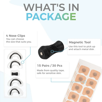 Magnetic Anti-Snoring Nasal Strips (Pack of 15)
